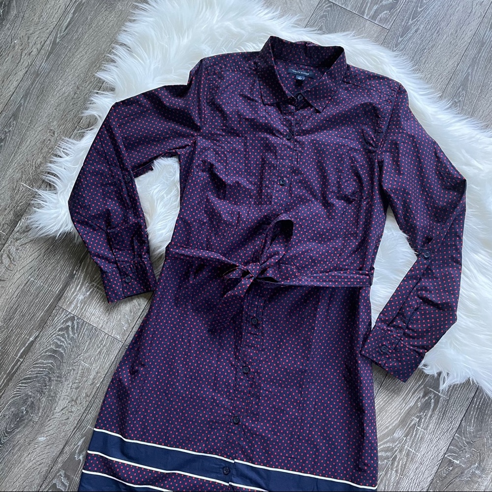 Tommy Hilfiger dress polka dot belted button up